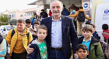 Didim belediyesi soğuk günlerde öğrencilerin içini ısıttı 