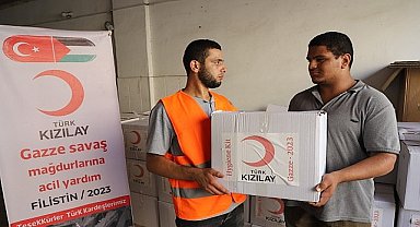 Kızılay tonlarca yardımı gazze içine ulaştırdı 