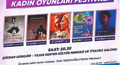 Aydın Büyükşehir Belediyesi Şehir Tiyatrosu ''Kadın Oyunları Festivali''ne Ev Sahipliği Yapacak