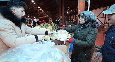 Başiskele'de pazarcıya sıcak sabah çorbası