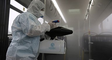 Büyükşehir'in otobüslerine nano gümüş dezenfekte