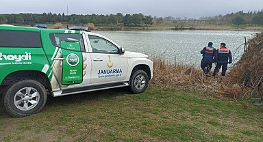 Edirne Jandarması'ndan Küküler Gölünde kaçak avcılığa denetim