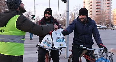 Konya'da "Dünya Kışın Bisikletle İşe Gitme Günü" etkinliği