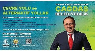 AK Parti Nevşehir Belediye Başkan Adayı Dr. Mehmet Savran, Nevşehir'in trafik sorununu çözmekte kararlı olduklarını belirterek çevre yolu, alternatif yollar ve otopark projelerini vatandaşlarla paylaştı