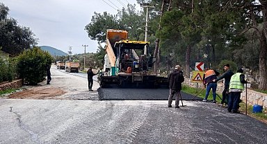 Bodrum Çiftlik Mahallesinde sıcak asfalt çalışması