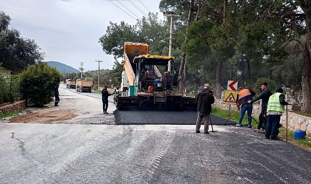 Bodrum Çiftlik Mahallesinde sıcak asfalt çalışması