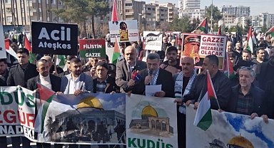 Mardin'de İsrail'in Gazze'ye saldırıları protesto edildi