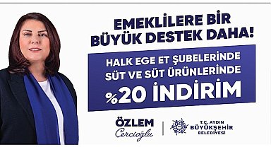 Özlem Çerçioğlu tarafından başlatılan ve şimdiye kadar Aydın'da yaşayan 150 bine yakın emeklinin yararlandığı “Emekli Kart