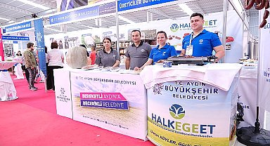 Aydın'da bu yıl 11'ncisi düzenlenen Uluslararası Tarım, Gıda Ve Hayvancılık Fuarı'nda, Aydın Büyükşehir Belediyesi'nin açtığı stant yoğun ilgi gördü