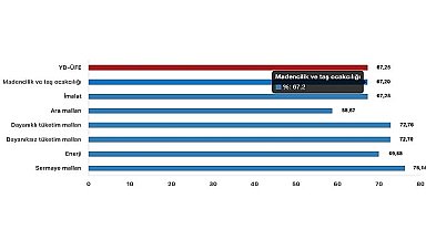 Tüik: Yurt Dışı Üretici Fiyat Endeksi (YD-ÜFE) yıllık %67,25 arttı, aylık %4,70 arttı