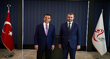 Ekrem İmamoğlu, Güngören Belediye Başkanı Bünyamin Demir'e tebrik ziyaretinde bulundu