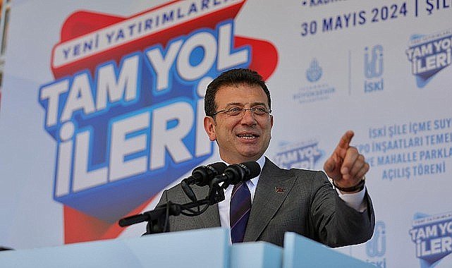 Ekrem İmamoğlu Şile'nin 14 köyünde 14 parkı hizmete açarken, İSKİ eliyle de 'Şile İçme Suyu Depo İnşaatlarının' temelini attı