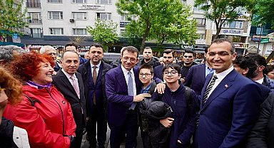 İBB Başkanı Ekrem İmamoğlu, Şişli'nin çiçeği burnunda Belediye Başkanı Emrah Şahan'a tebrik ziyaretinde bulundu