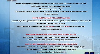 Büyükşehir'den bayramda mezarlıklara ücretsiz ulaşım