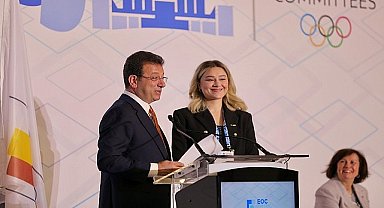Ekrem İmamoğlu, Romanya'nın başkenti Bükreş'te düzenlenen 'Avrupa Olimpiyat Komiteleri 53. Genel Kurulu'nda konuştu