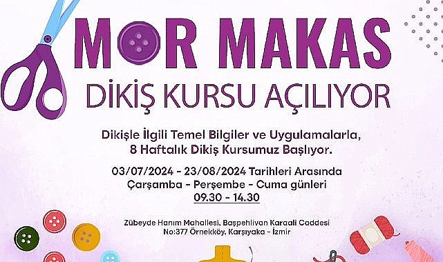 Kadınlar Mor Makas ile dikiş öğrenecek
