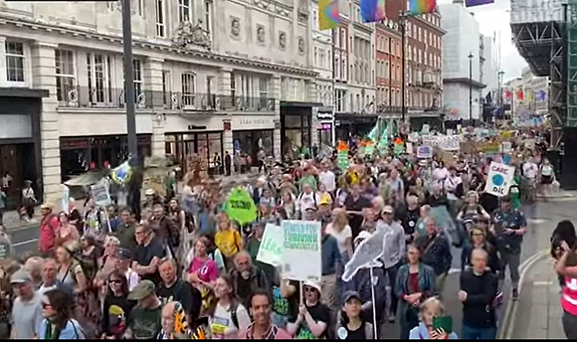 Londra'da binlerce kişi yaban hayatı için yürüdü