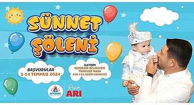 Nevşehir Belediyesi tarafından dar gelirli ailelerin çocukları için düzenlenecek olan Sünnet Şöleni için kayıtları başladı