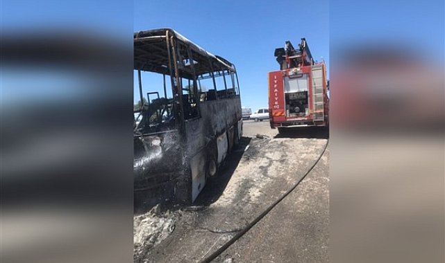 Şanlıurfa'da seçim güvenliği için görevlendirilen emniyet aracında yangın çıktı