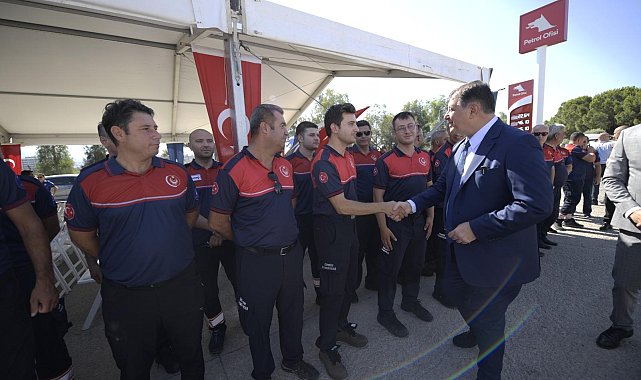 Başkan Tugay, İAOSB'de kurulacak itfaiye merkezinin temelini attı
