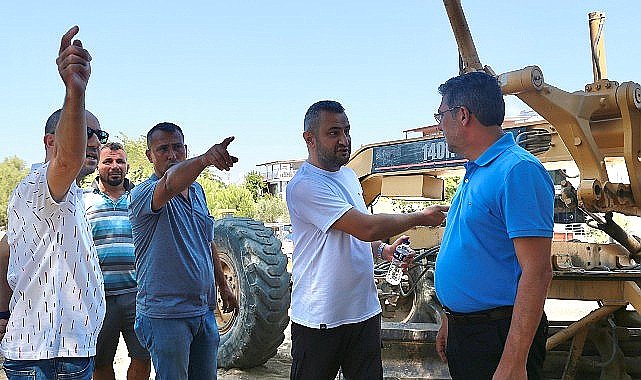 Burhaniye Belediyesi Fen İşleri Müdürlüğü ekipleri, Karınca Deresi kenarında yürüyüş ve bisiklet yolu projesi çalışmalarına başladı