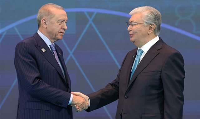 Cumhurbaşkanı Erdoğan, Kazakistan Cumhurbaşkanı Tokayev tarafından karşılandı