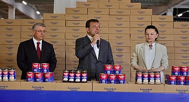 Ekrem İmamoğlu, İstanbul Vakfı'nın 5'nci kez düzenlediği Kurban bağışından elde edilen konserveleri, 200 bin haneye ulaştı