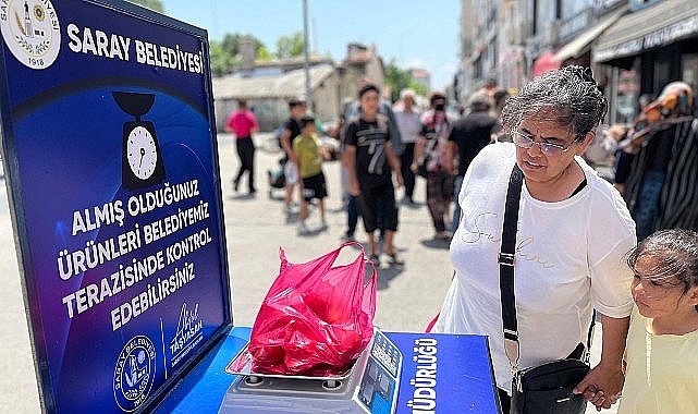 Saray Belediyesi'nden pazarda terazi kontrol istasyonu