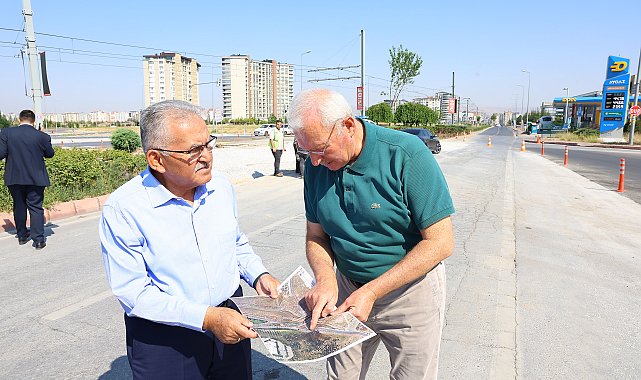 Başkan Büyükkılıç, 6 ana arteri bağlayan ışıksız kavşak çalışmasını inceledi