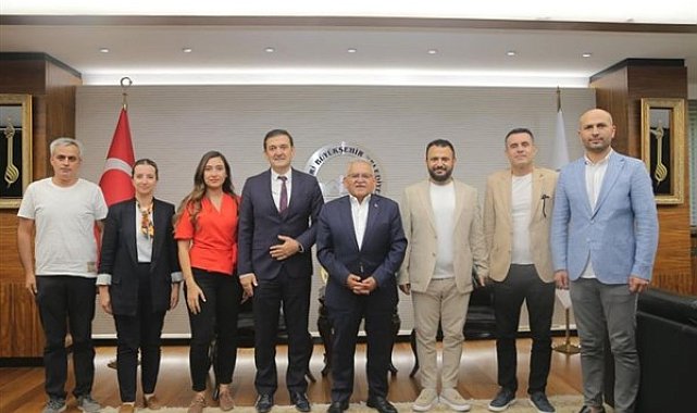 Başkan Büyükkılıç'a İnşaat Mühendisleri Odası Başkanı Arı'dan ziyaret