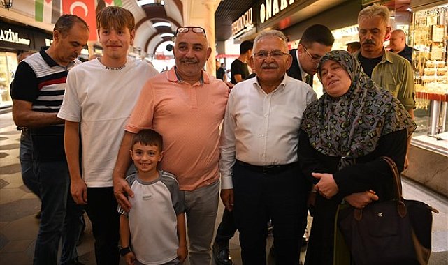 Başkan Büyükkılıç'tan Kazancılar Çarşısı’nda esnaf ve vatandaş ziyareti