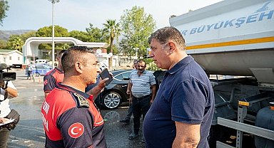 Başkan Tugay yangının etkilediği bölgelerde incelemelerde bulundu