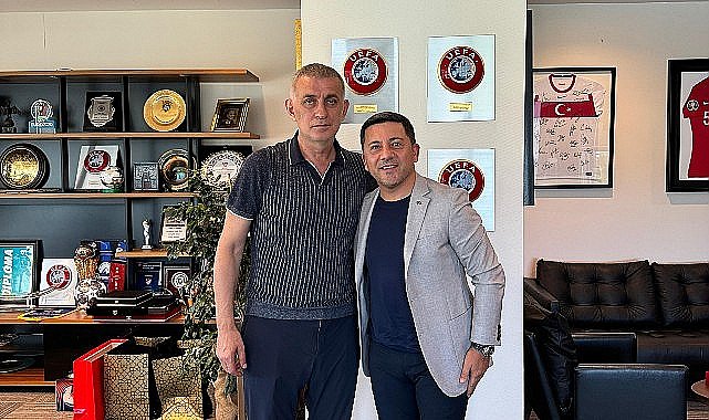 Nevşehir Belediye Başkanı Rasim Arı,Türkiye Futbol Federasyonu Başkanı İbrahim Ethem Hacıosmanoğlu'nu makamında ziyaret etti