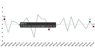 Tüik: Hizmet üretim endeksi yıllık %1,6 arttı