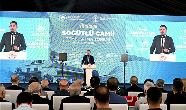 Bakan Kurum, Malatya Söğütlü Cami Temel Atma Törenine katıldı