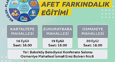 Bakırköy Belediyesi'nden Afet Farkındalık Eğitimi
