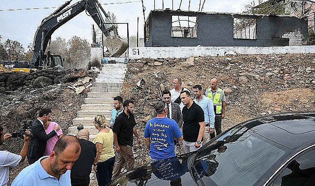 Bornova Belediyesi'nden yangın mağduru aileye destek