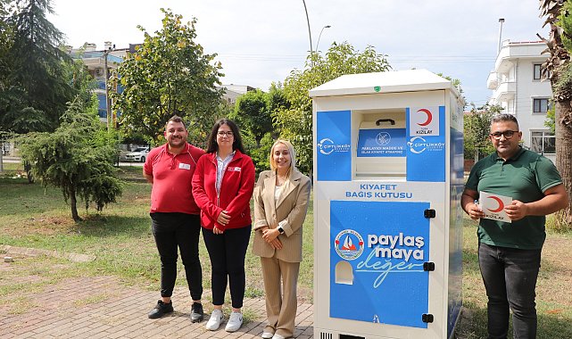 Çiftlikköy’de 22 giysi kumbarası devreye alındı