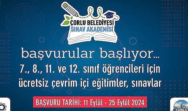 Çorlu Belediyesi Sınav Akademisi Başvuruları Başladı