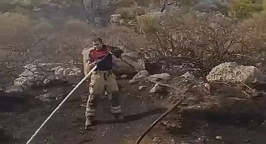 İki ilçede çıkan yangınlara İzmir İtfaiyesi'nden hızlı müdahale