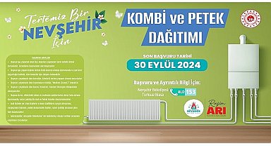 Nevşehir Belediyesi'nden kombi ve petek desteği.