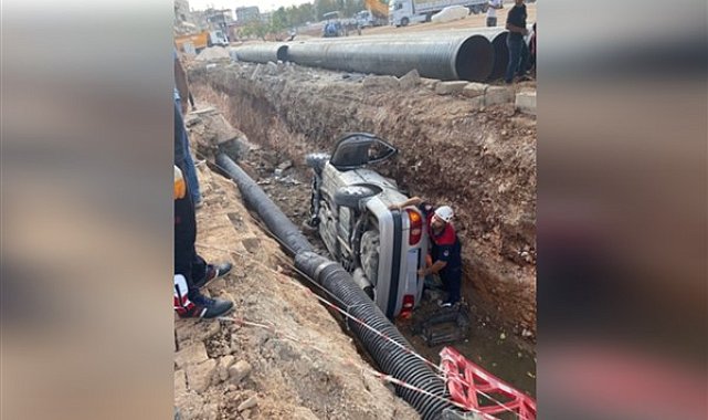 Şanlıurfa'da otomobil sulama kanalına uçtu