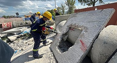 Ulaşımpark personeline kurtarma ve yangın eğitimi