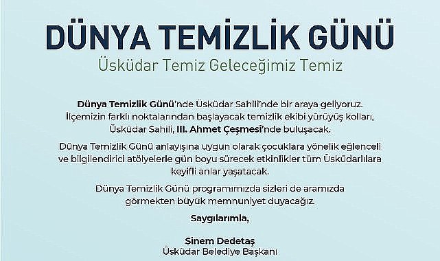 Üsküdar'da “Dünya Temizlik Günü