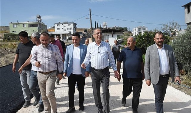 Başkan Yapar, Üzümdalı Mahallesi'nde yapılan yol çalışmalarını inceledi