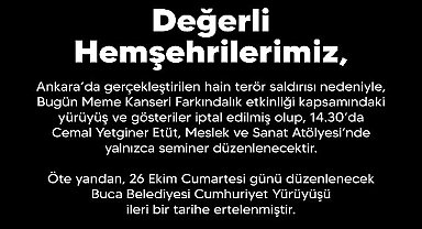 Buca Belediyesi, etkinliklerini iptal etti