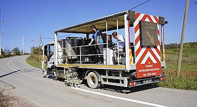 Büyükşehir'den İzmit'te 13 bin metre yol çizgisi