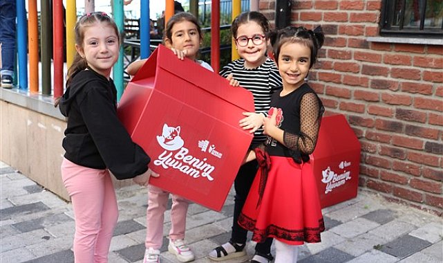 Esenler'de çocuklar sokak hayvanları için kedi evi yaptı