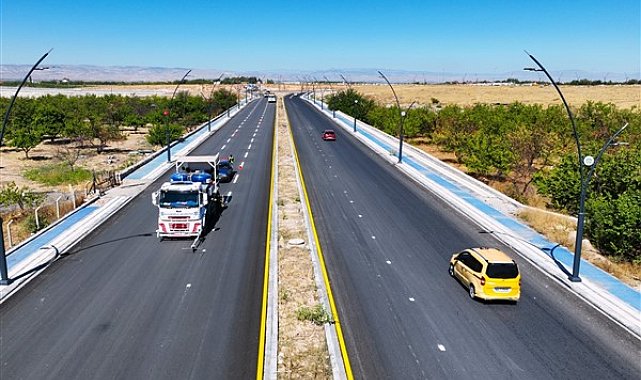 Malatya'da trafik güvenliği için 870 bin metre yol çizgi çalışması yapıldı