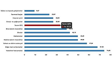 Tüik: Tarımsal girdi fiyat endeksi (Tarım-GFE) yıllık %33,25 arttı, aylık %1,39 arttı